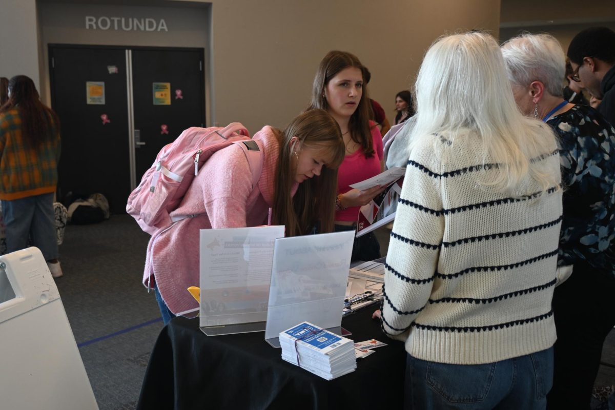 Students at a Voting Fest booth